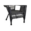 Jeco Black Resin Wicker Chair with Tan Cushion set of 4