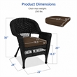 Black Resin Wicker Chair With Brown Cushion - Set of 2