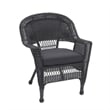Jeco 5 Piece Resin Wicker Outdoor Patio Dining Set in Black with Black Cushion