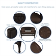 Jeco Wicker Patio Love Seat and Coffee Table Set in Black with Brown Cushion