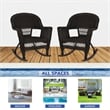 Jeco Resin Wicker Patio Rocker in Black (Set of 2)