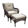 Jeco 6 Piece Resin Wicker Outdoor Patio Seating Set in Espresso/Tan Cushions