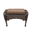 Jeco 6 Piece Resin Wicker Outdoor Patio Seating Set in Espresso/Brown Cushions
