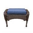 Jeco 6 Piece Resin Wicker Outdoor Patio Seating Set in Espresso/Blue Cushions