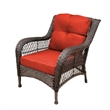 Jeco 6pc Wicker Seating Set in Espresso with Red Cushions