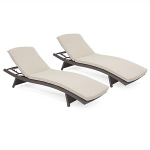adjustable chaise lounger in espresso (set of 2)