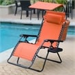 Jeco Oversized Zero Gravity Chair with Sunshade in Orange
