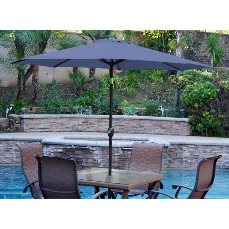 Jeco 9' Aluminum Market Patio Umbrella with Crank in Blue