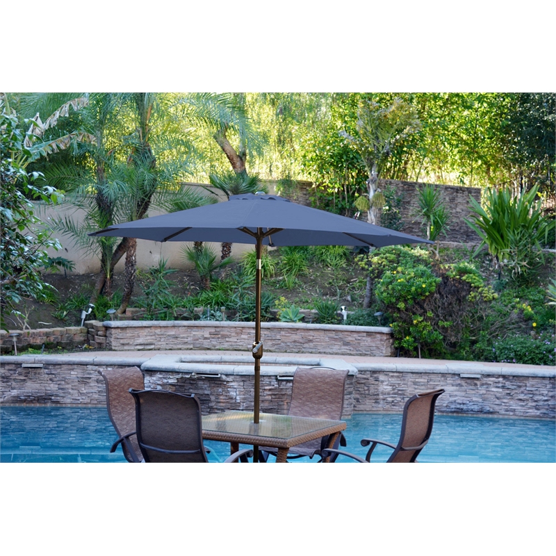 Jeco 9' Aluminum Market Patio Umbrella with Crank in Blue