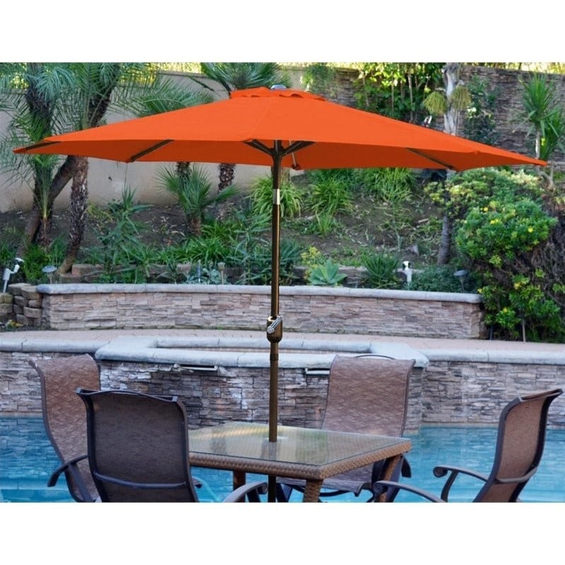 Jeco 9' Aluminum Market Patio Umbrella with Crank in Orange