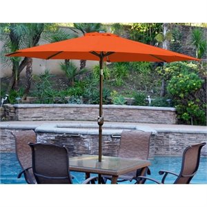 Jeco 9' Aluminum Market Patio Umbrella with Crank in Orange
