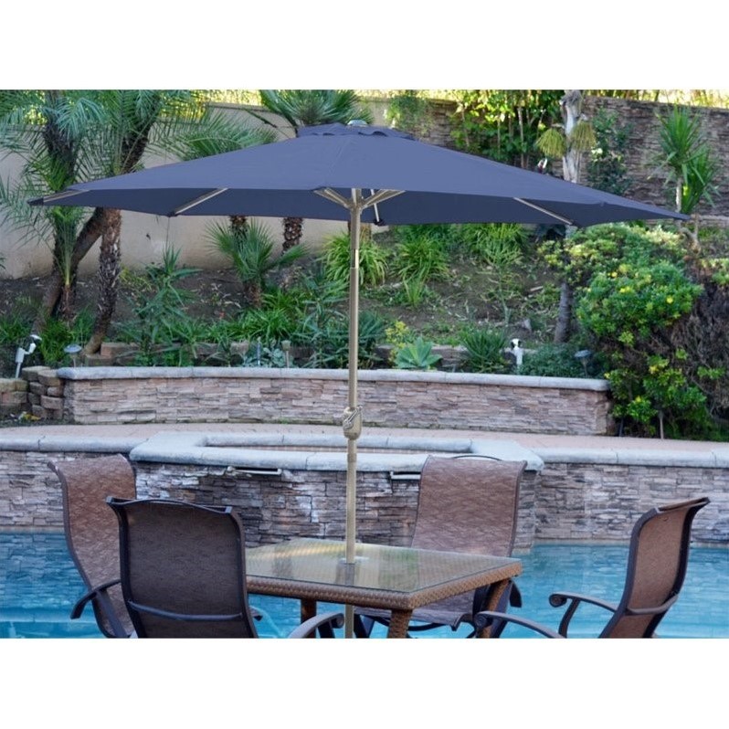 Jeco 9' Aluminum Market Patio Umbrella with Crank in Blue