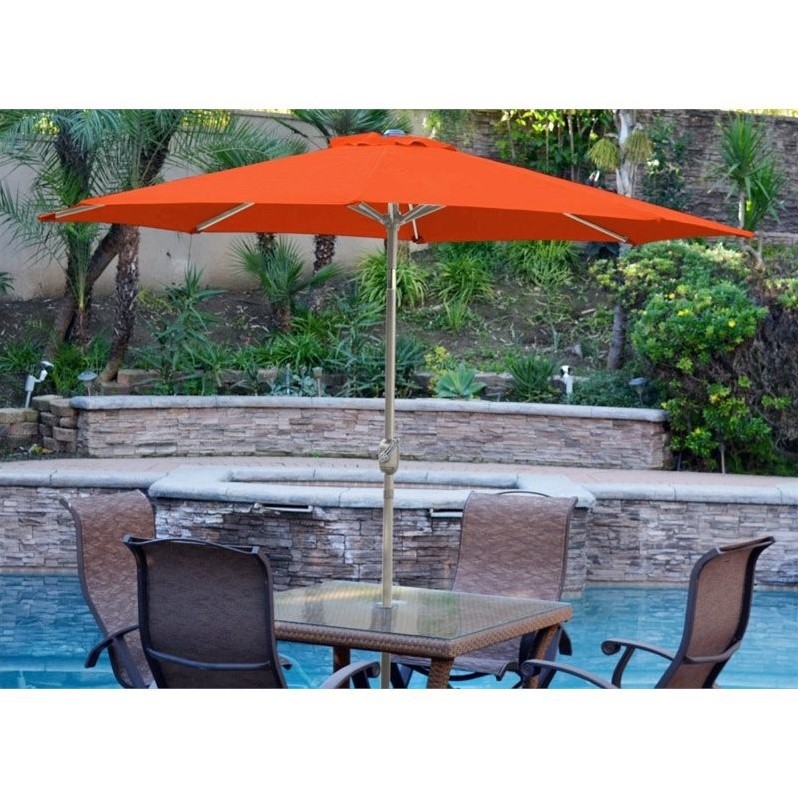 Jeco 9' Aluminum Market Patio Umbrella with Crank in Orange