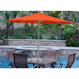 Jeco 9' Aluminum Market Patio Umbrella with Crank in Orange