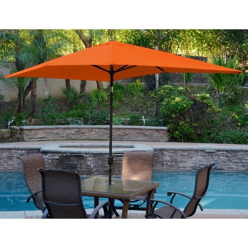Jeco 10' Aluminum Market Patio Umbrella with Crank in Orange
