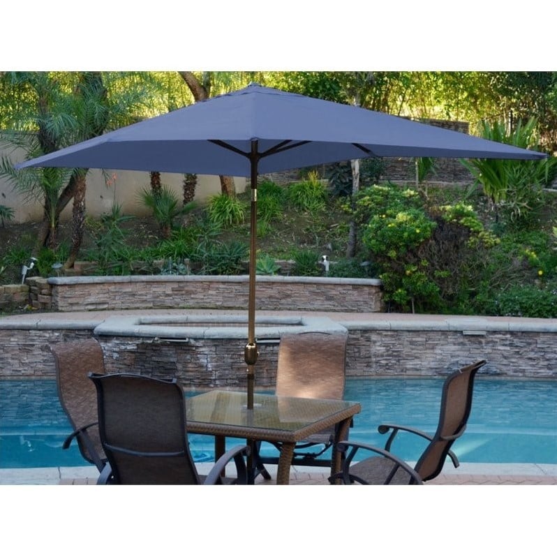 Jeco 10' Aluminum Market Patio Umbrella with Crank in Blue