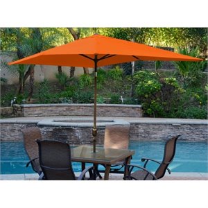 Jeco 10' x 6' Aluminum Market Patio Umbrella with Crank in Orange