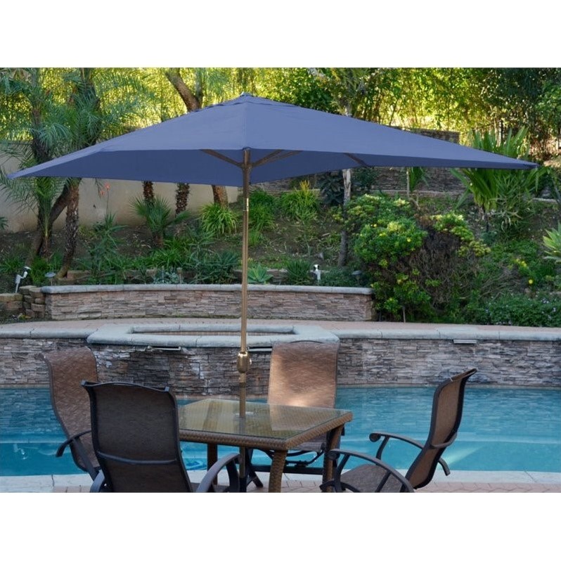 Jeco 10 Aluminum Market Patio Umbrella With Crank In Blue Ubp63 Ubf68