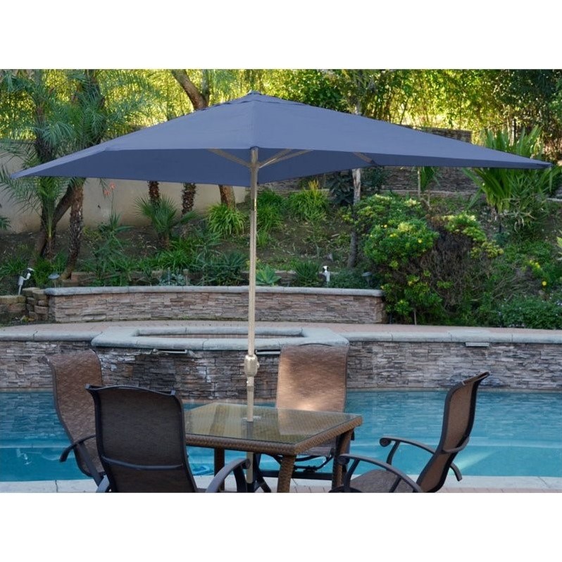 Jeco 10' Aluminum Market Patio Umbrella with Crank in Blue