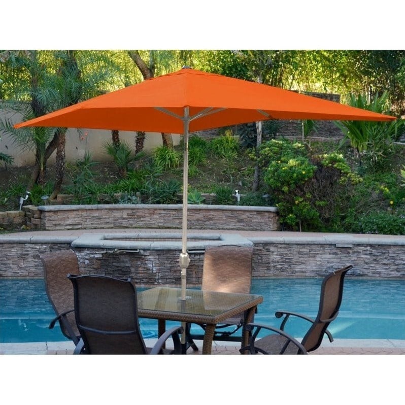 Jeco 10' Aluminum Market Patio Umbrella with Crank in Orange