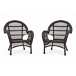 Santa Maria Espresso  Resin Wicker Chair - Set of 2