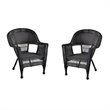 Jeco Resin Wicker Patio Chair in Espresso (Set of 2)