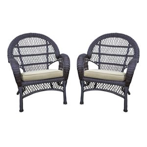wicker chair in espresso (set of 2)
