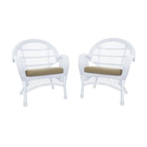 wicker chair in white (set of 2)