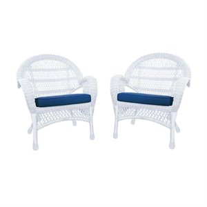 wicker chair in white (set of 2)