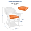 Jeco Wicker Chair in White with Orange Cushion (Set of 2)