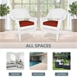 Jeco Wicker Chair in White with Red Cushion (Set of 2)