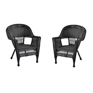 Jeco Resin Wicker Patio Chair in Espresso (Set of 4)