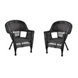Jeco Resin Wicker Patio Chair in Espresso (Set of 4)