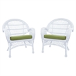 Jeco Wicker Chair in Espresso with Tan Cushion (Set of 4)
