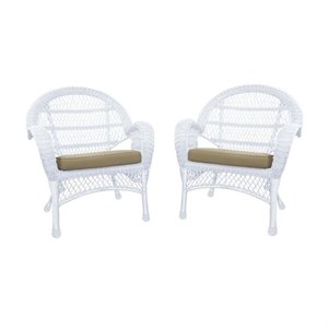 wicker chair in white (set of 4)