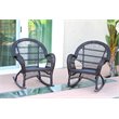 Jeco Wicker Rocker Chair in Espresso (Set of 2)