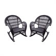 Jeco Wicker Rocker Chair in Espresso (Set of 2)