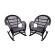 Jeco Resin Wicker Outdoor Patio Rocker Chair Set in Espresso (Set of 4)