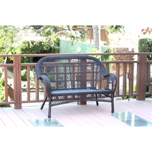 Jeco Wicker Patio Loveseat in Espresso