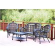 Jeco 4 Piece Wicker Patio Conversation Set in Espresso