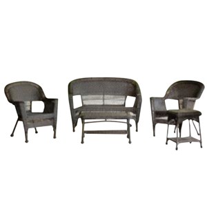wicker 5 piece conversation set in espresso