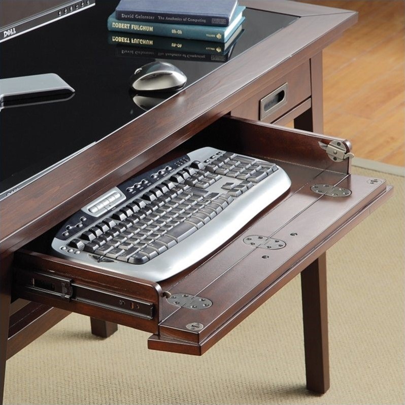 INSPIRED by Bassett Evans Glass Writing Desk in Umber BPEVWD51W2