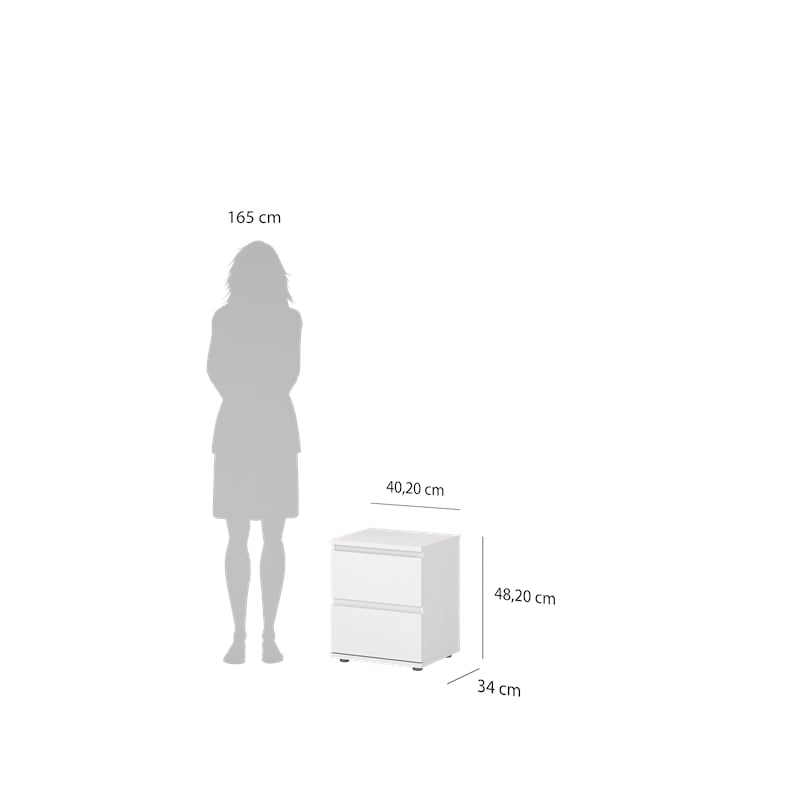 Tvilum Aurora 2 Drawer Nightstand in White