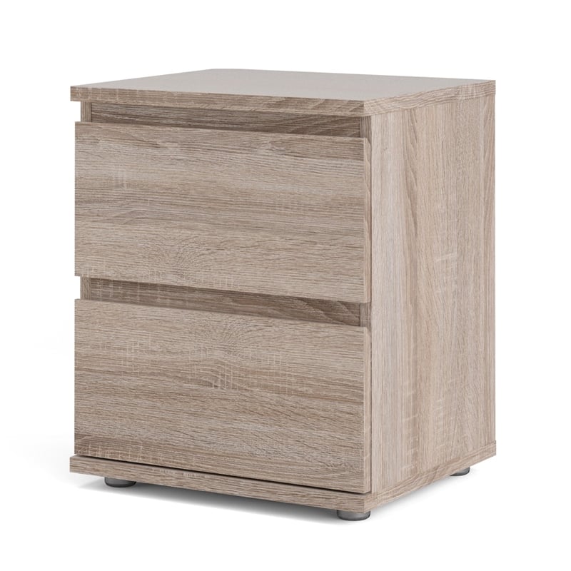 Tvilum Aurora Wood 2 Drawer Nightstand in Truffle