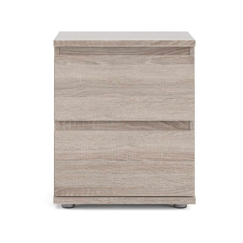 Tvilum Aurora Wood 2 Drawer Nightstand in Truffle