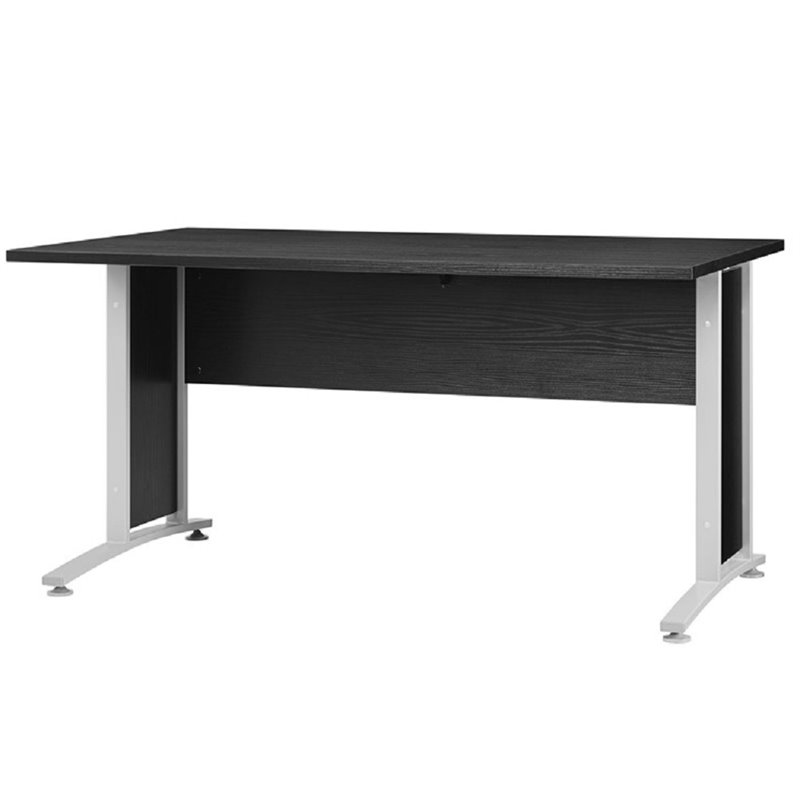 60" Computer Desk with Metal Legs in Black Wood Grain 80400/716103
