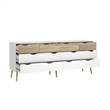 Tvilum Diana Modern Wood 8-Drawer Double Dresser in White and Oak