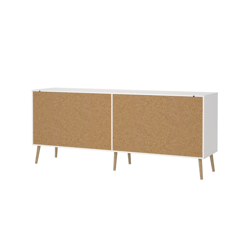 Tvilum Diana Modern Wood 8-Drawer Double Dresser in White and Oak