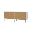 Tvilum Diana Modern Wood 8-Drawer Double Dresser in White and Oak