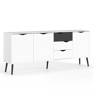 tvilum diana sideboard in white and black matte